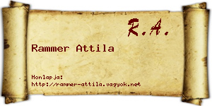 Rammer Attila névjegykártya